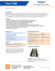 Thermoset UD Tapes & Prepregs - Toray Advanced Composites